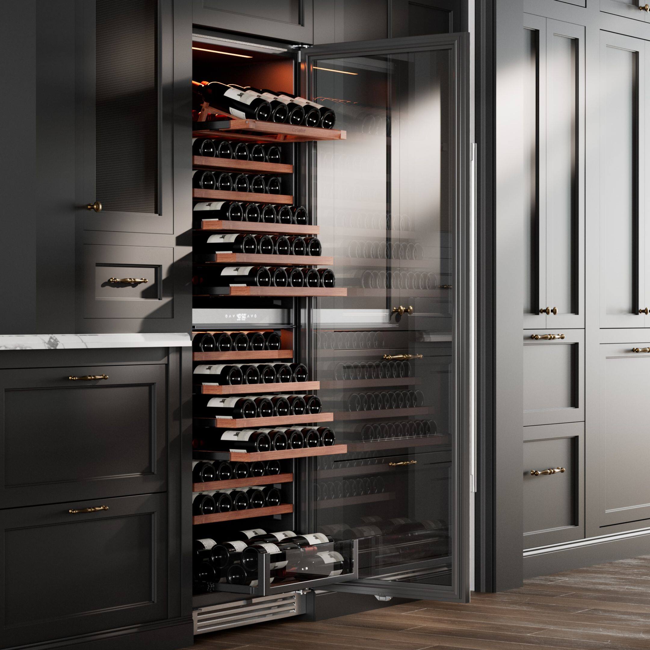 Ca'Lefort 24 inch Wine Fridge, 155 Bottle Dual Zone Wine Cooler