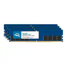 OWC - 64GB (4x16GB) DDR5 4800MHz 1Rx8 CL40 Non-ECC 288-pin DIMM Memory RAM for Desktops - Black Chips