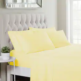 Sweet Home Collection - Deluxe Microfiber Sheet Set with Bonus Pillowcases, Ultra Soft 1500 Series, Twin XL - Pale Yellow