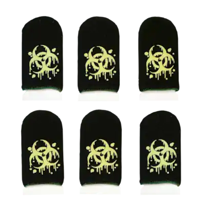 Front. Mobile Gaming Corps - 6 Pack Mobile Gaming Corps ClawSocks Phone Gaming Finger Sleeves - Toxic Glow.