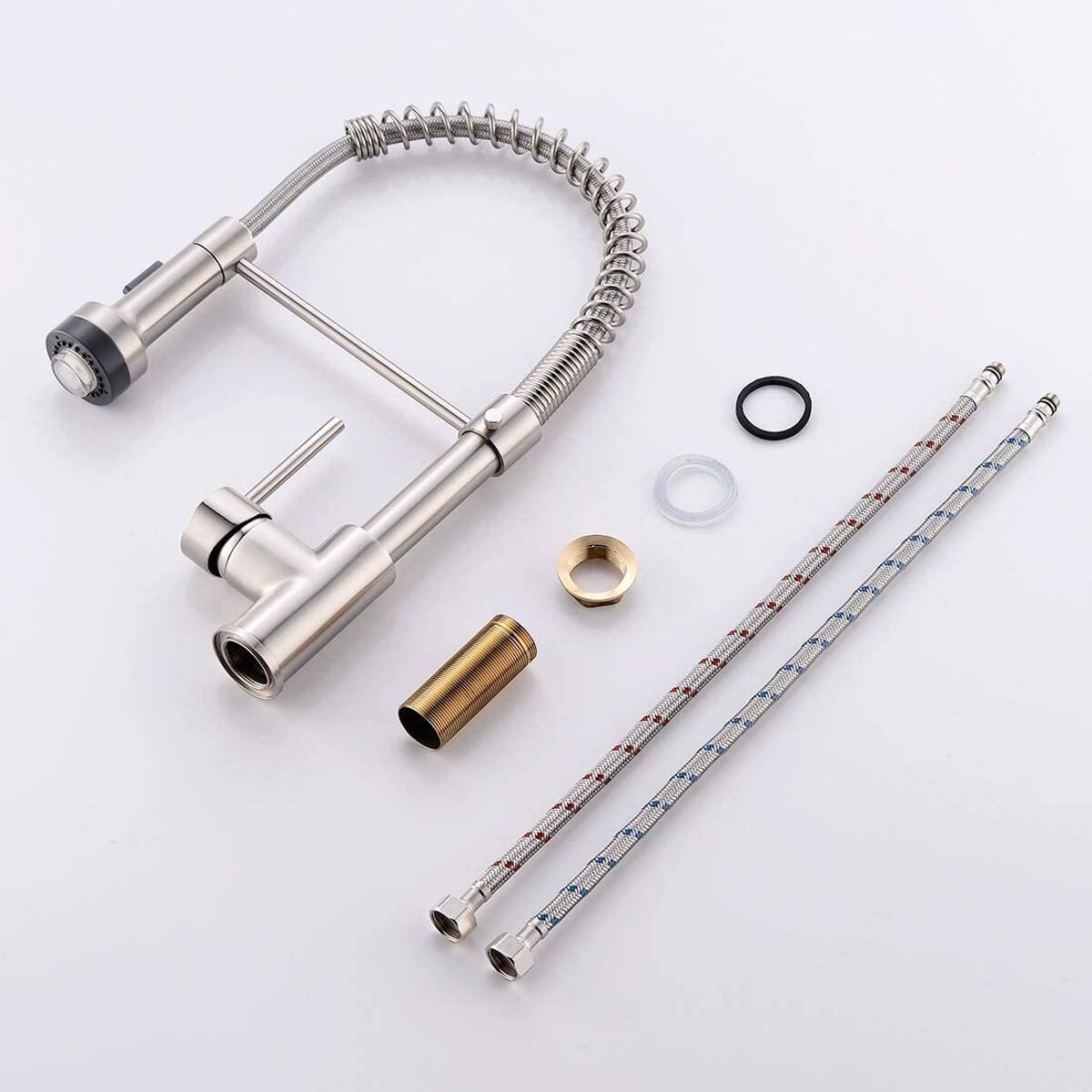Alt View 1. Ropilly - Ropilly Commercial LED Kitchen Faucet Pull Down Kitchen Faucet Brushed Nickel Single Handle Kitchen Sink Faucet - Brushed Nickel.