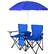 Alt View 16. Costway - Portable Folding Picnic Double Chair W/Umbrella Table Cooler Beach Camping Chair - Blue.