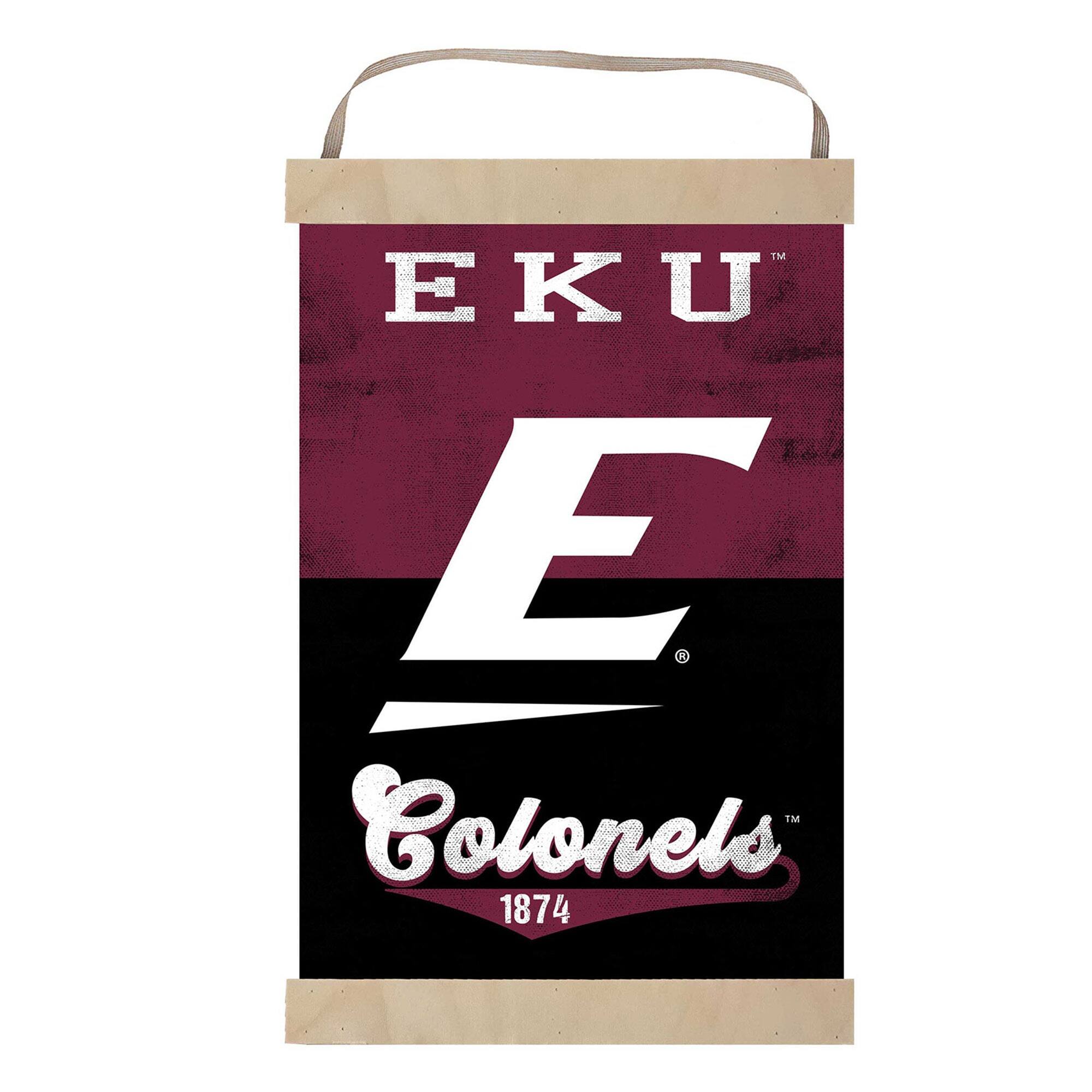 Eastern Kentucky Colonels Reversible Retro Logo Banner Sign