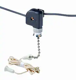 Leviton - Pull Chain Switch Single-Pole On/Off, 3A-125V, 1A-125/250V, 2 x 6 in 18 AWG Leads (10097-8) - White
