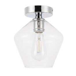Living District - Gene 1 light Flush mount - Chrome And Clear Glass