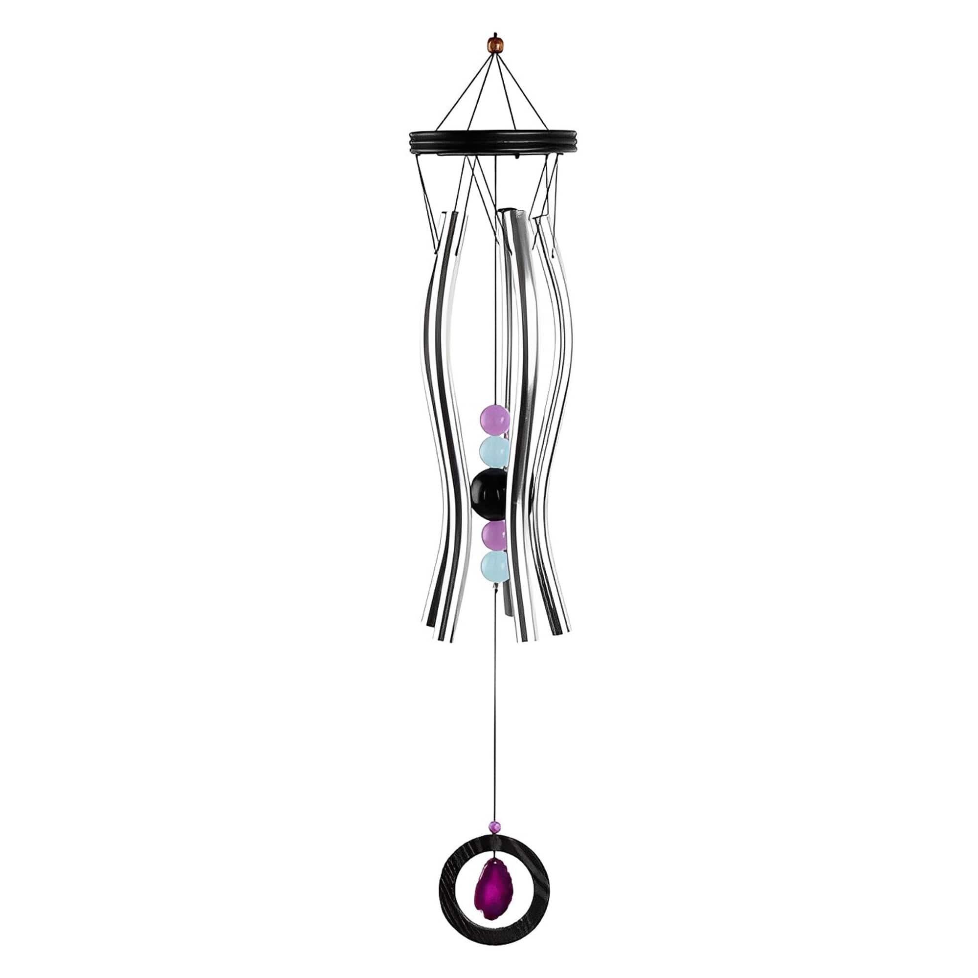 Photos - Garden Furniture Wind Bikes FC Design - 33" Long Wooden Top Geode Wind Chime Wavy Tube Outdoor Patio or Garden Hanging Decoration GSC7831122 