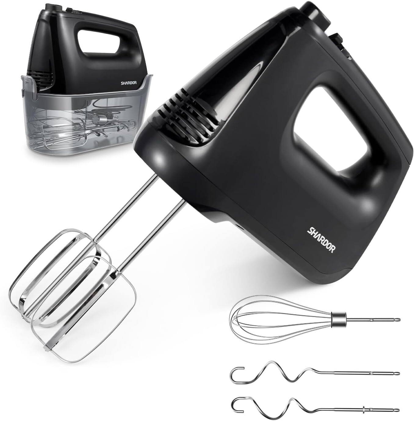 Shardor Hand Mixer Electric, 6 Speed & Turbo Mixer Electric Handheld ...