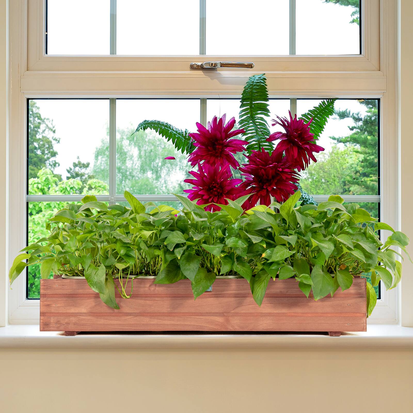 Alt View 3. Costway - Costway 2 PCS 36" x 7" x 6.5" Raised Garden Bed Fir Wood Planter Box for Vegetable Fruits - Brown.
