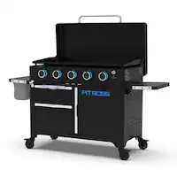 Pit Boss - Ultimate Outdoor Gas 5-Burner Griddle - Black - Angle_Zoom