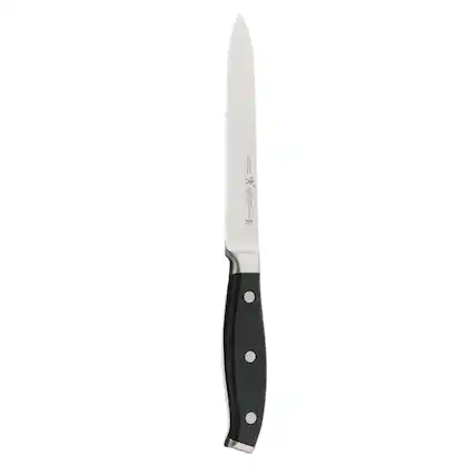 Front. Henckels - Henckels Forged Premio 5-inch Serrated Utility Knife - Black.