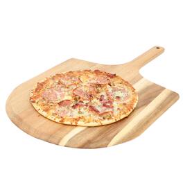 MegaChef - Acacia Wood Pizza Peel and Serving Board - Brown
