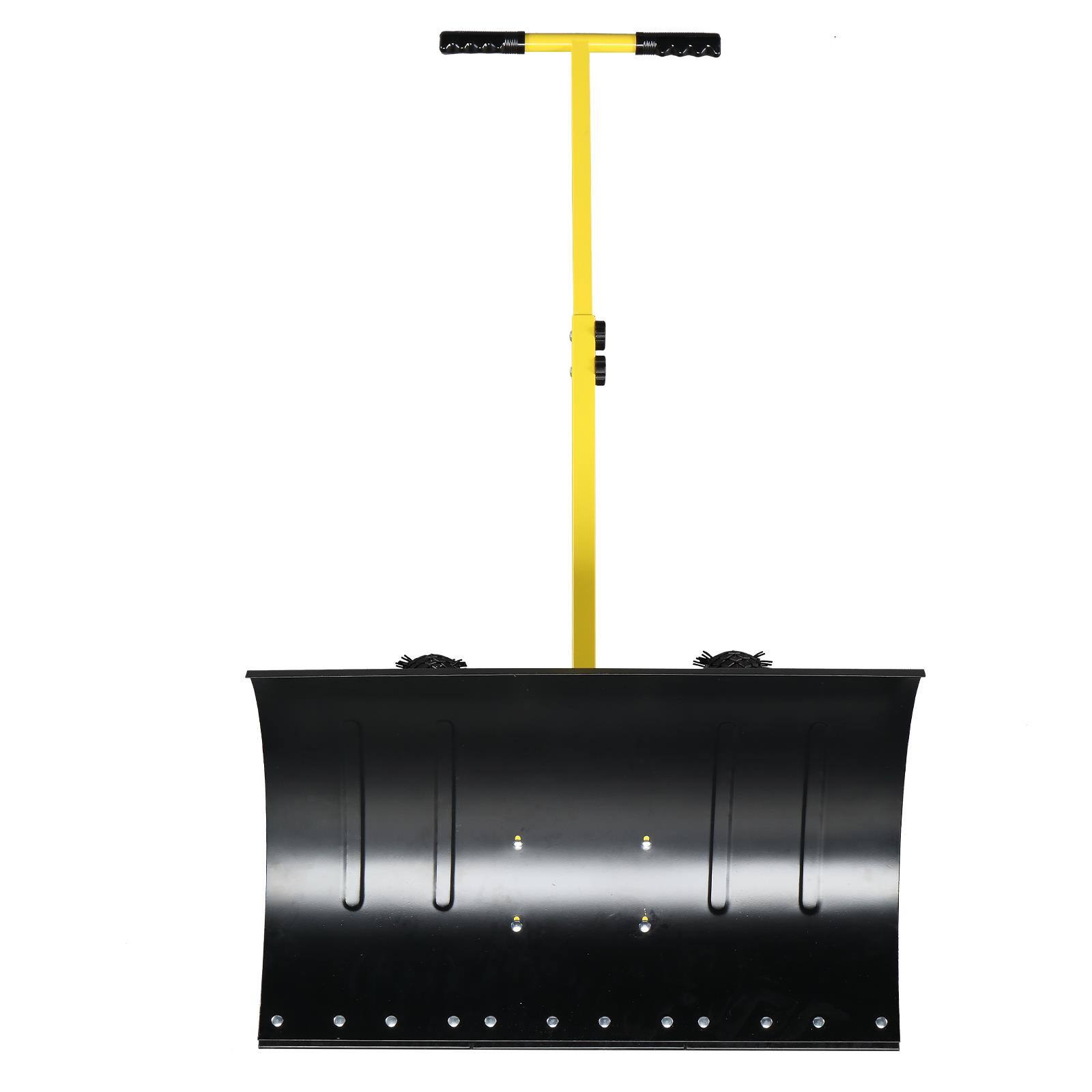 Left. Winado - Snow Shovel with Wheels Heavy-Duty Metal Snow Pusher Adjustable.