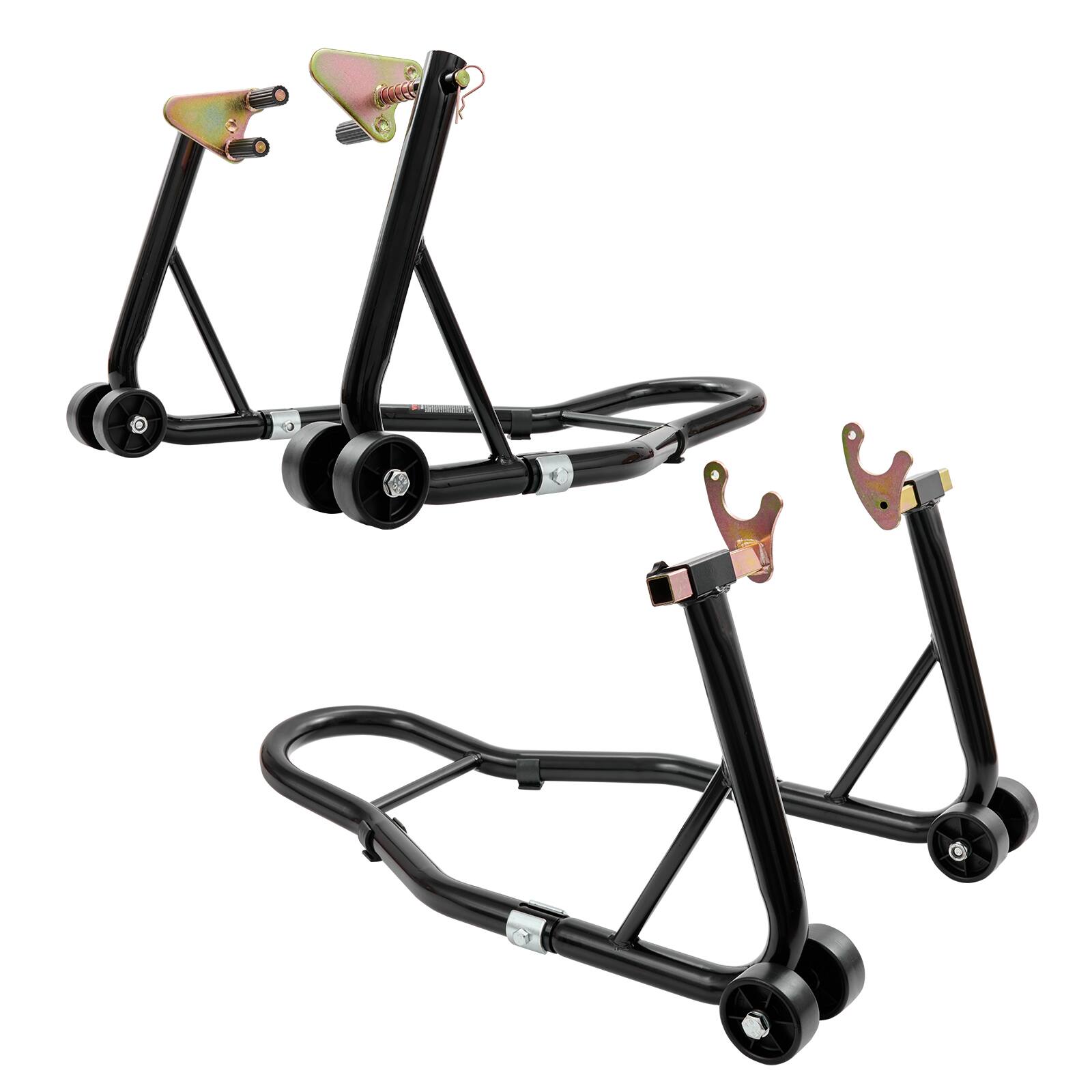 Alt View 5. VEVOR - Motorcycle Stand Lift,850lbs Front Rear Combo Stand Lift Stand, Front and Rear Wheel Fork Stand, U+L Fork Swingarm Spool - Black.