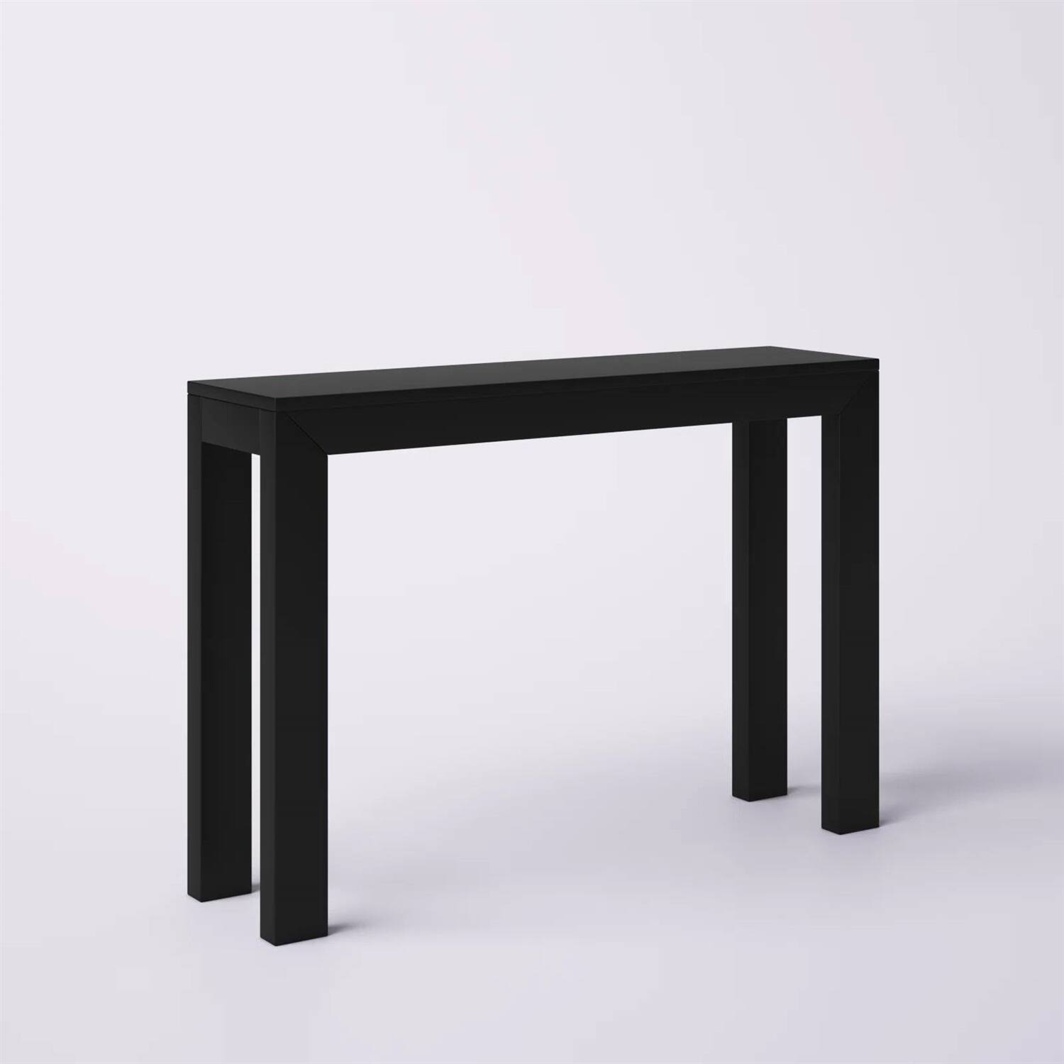 Angle. Hivvago - Solid Wood Modern Accent Console Table / Sofa Table in Black Finish - Black.