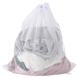 Unique Bargains - Practical Mesh Laundry Bag Large 19.7x23.6 Inch Coarse Drawstring Net for Washing Machine and Home Travel Storage - White
