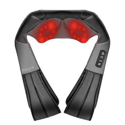 Front. DORLUKFU - Shiatsu Neck Massager for Pain Relief Deep Tissue with Heat, 3D Kneading Massage Pillow Back Shoulder Massagerfor Body.
