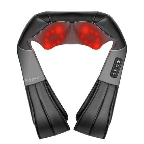 Front. DORLUKFU - Shiatsu Neck Massager for Pain Relief Deep Tissue with Heat, 3D Kneading Massage Pillow Back Shoulder Massagerfor Body.