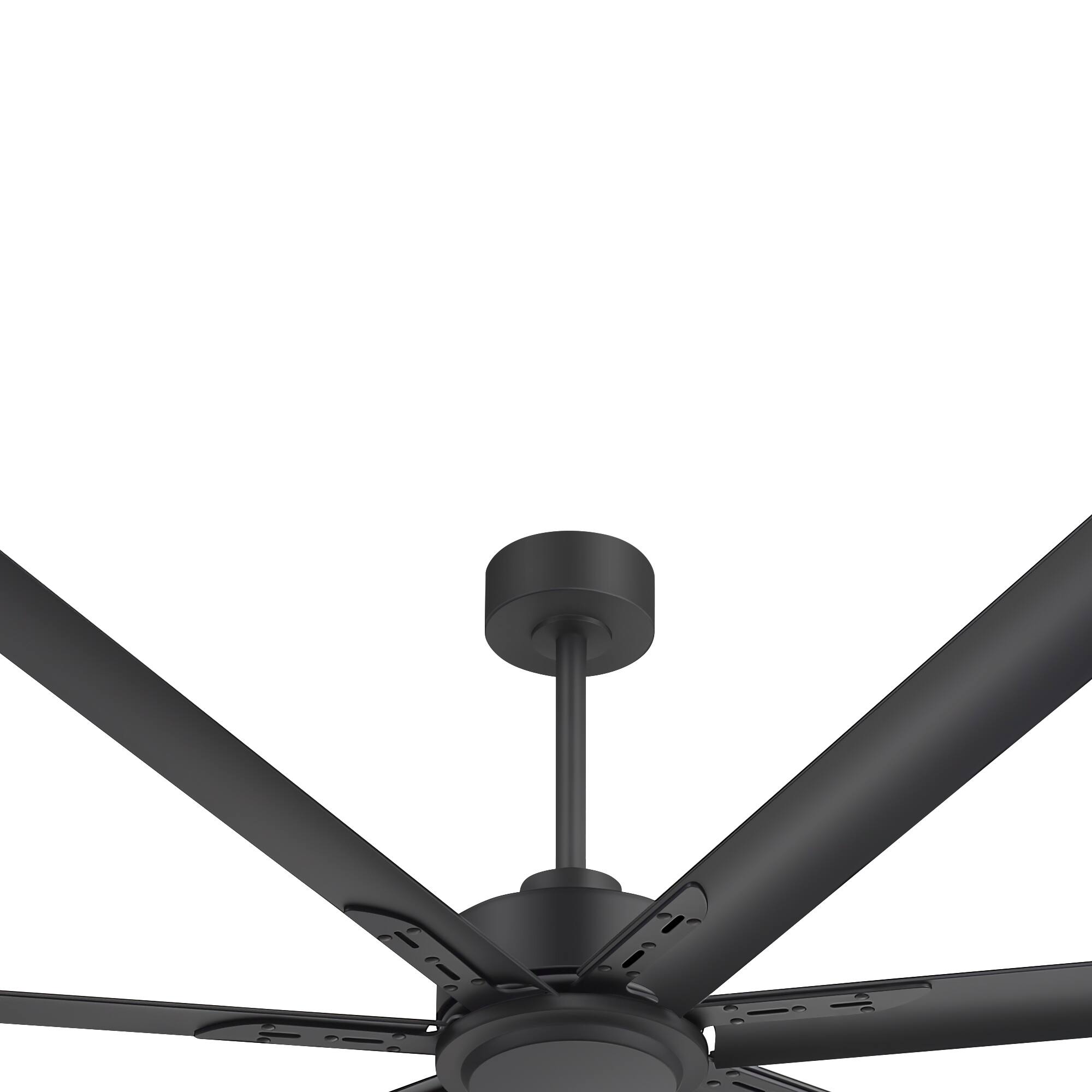 Alt View 10. Breezary - 84-Inch Large Quiet Industrial Ceiling Fan with DC Motor, 7 Aluminum Blades, Remote Control, Downrod Mount, 6 Speeds - Black.