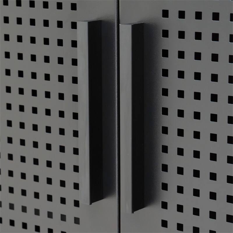 Alt View 4. HTUTWOO - NO LOCK Metal Storage Cabinet with 2 Doors and 2 Adjustable Shelves - Steel File Cabinet for Home Office School Gym - Black.