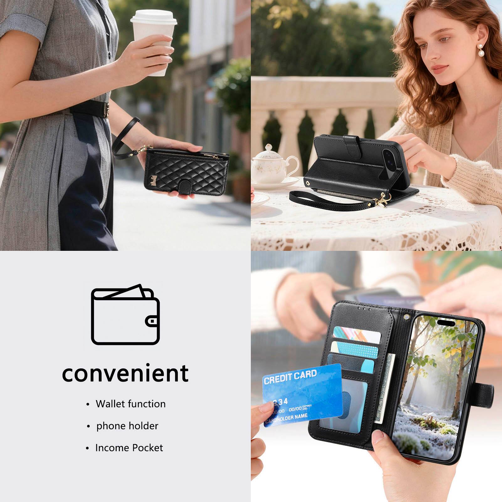 Convenient Credit Card Wallet Function Phone Holder

- Wallet function
- Phone holder
- Income Pocket