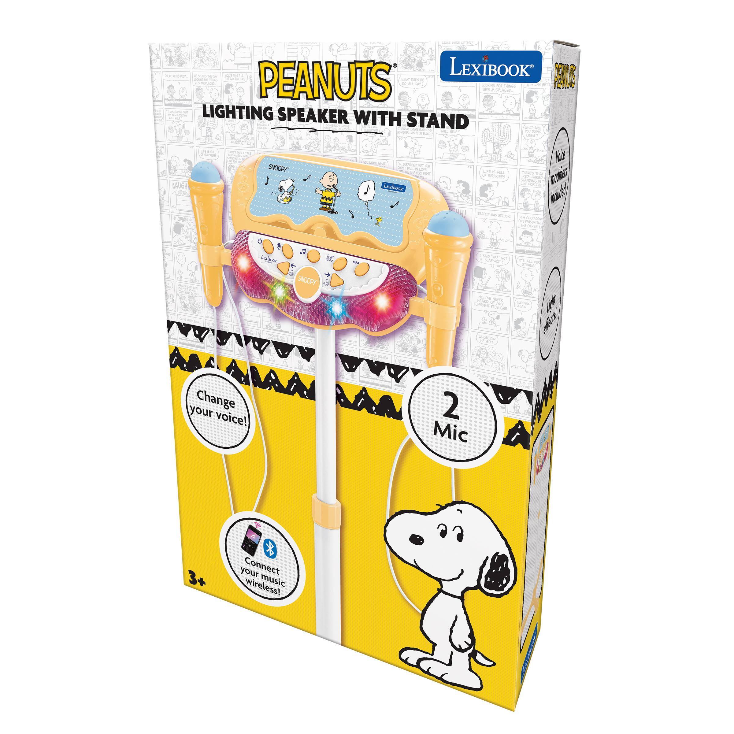 - - - T LEXIBOOK PEANUTS I - a - - - - a LIGHTING SPEAKER WITH STAND - tie SNCCPY i - LAA O.R - nuter id I - - - inolaa - - SACCPY  - - -  - I A Change your voice! 2 Mic 3+ your Connect wireless! music
