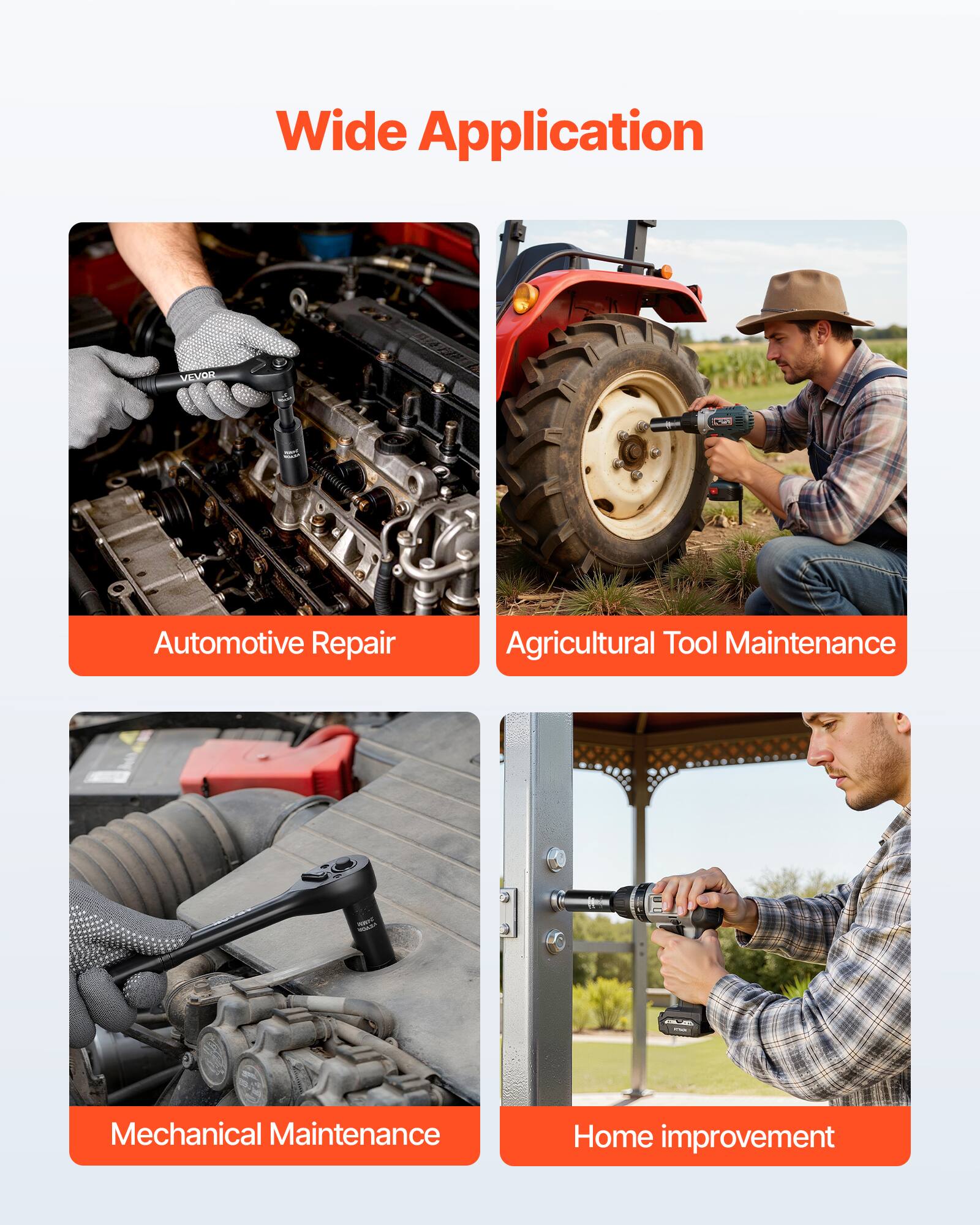 Wide Application

- Automotive Repair
- Agricultural Tool Maintenance
- Mechanical Maintenance
- Home improvement