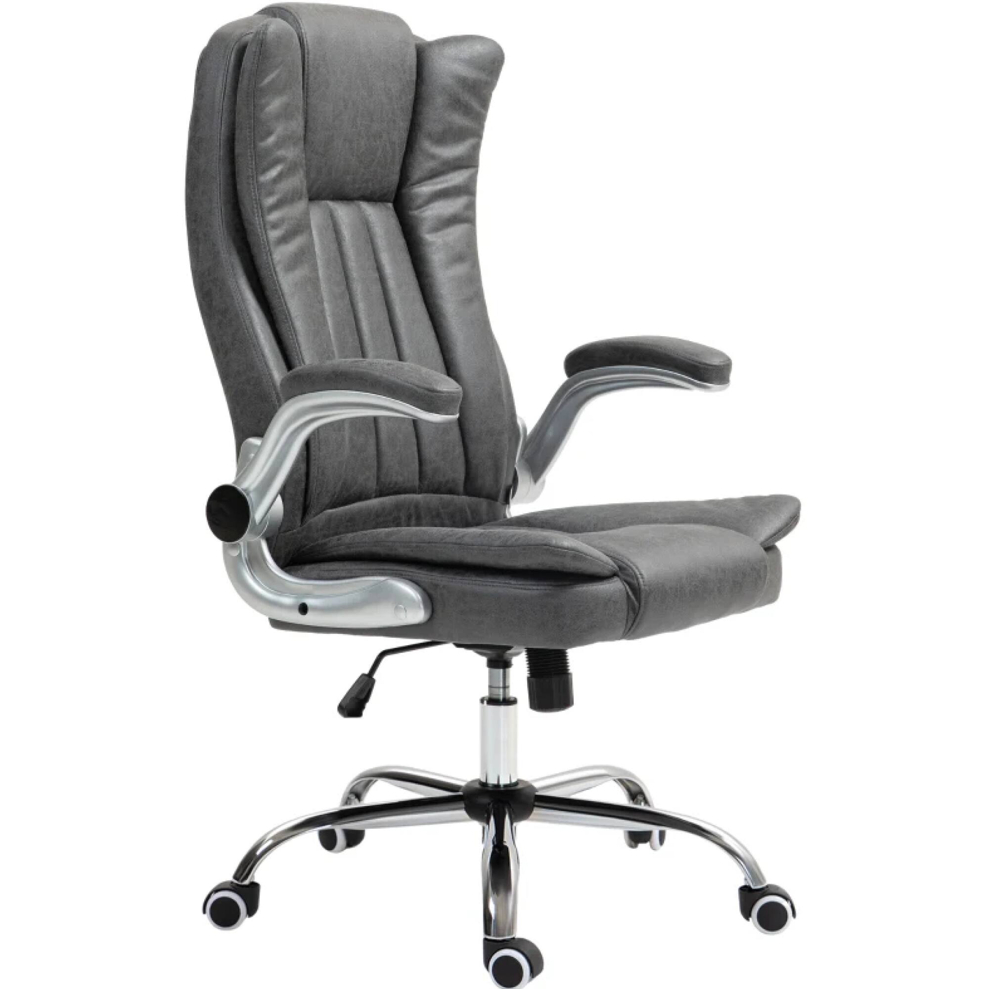 Angle. GOODSILO - Ergonomic Executive Office Chair with Padded Flip-Up Armrests and Height-Adjustable Tilt Function - Gray.