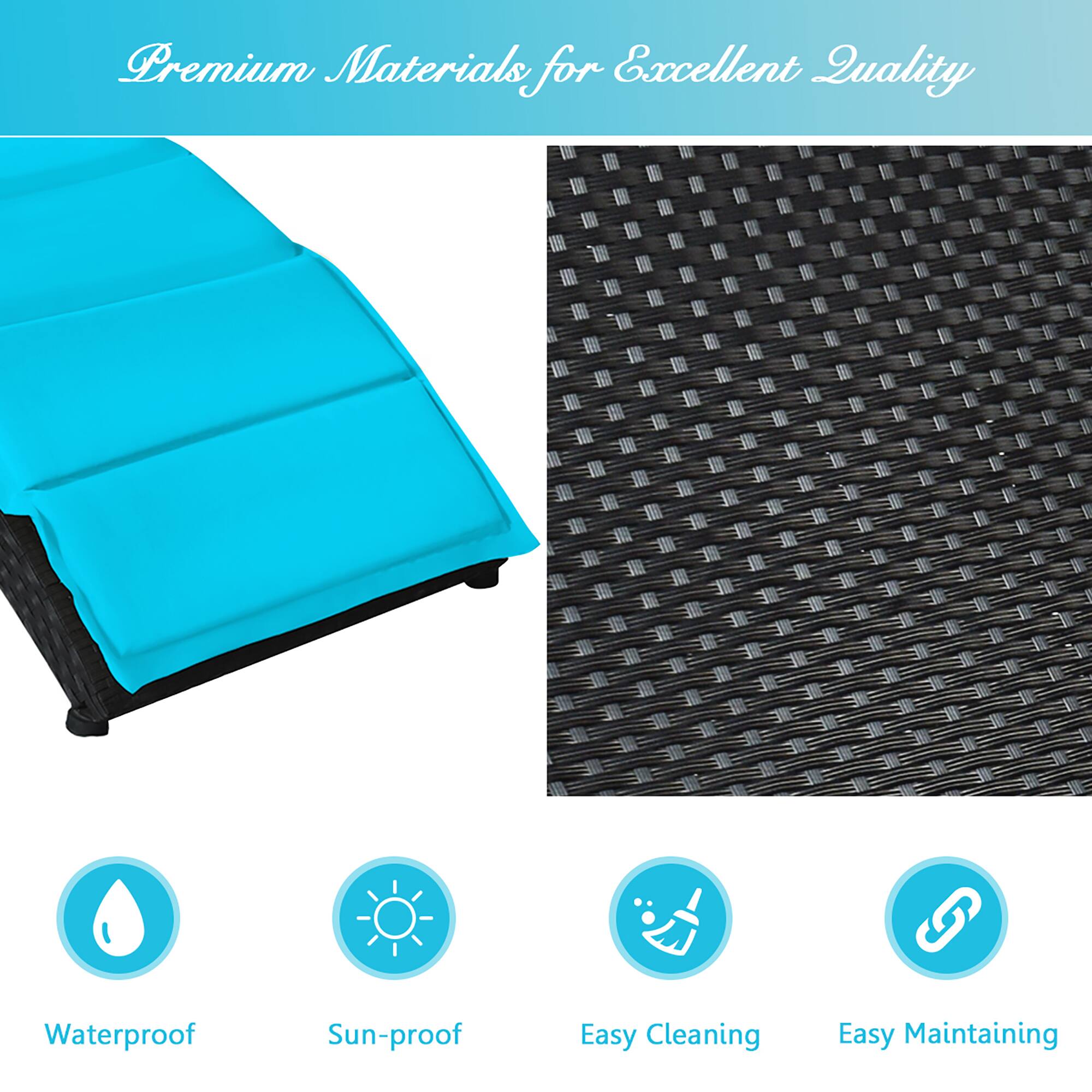 Premium materials for excellent quality, waterproof, sun-proof, easy cleaning, and easy maintaining.