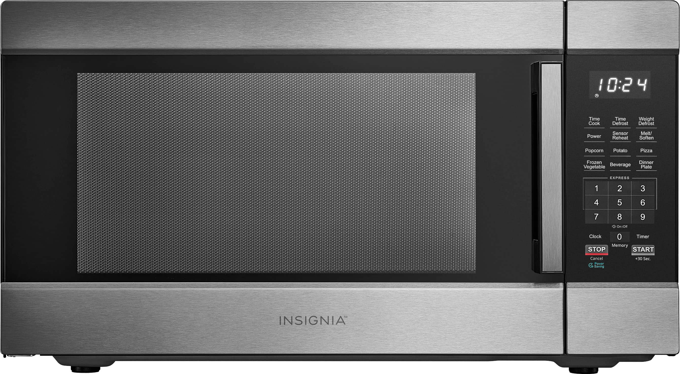 Insignia™ - 2.2 Cu. Ft. Countertop Microwave with Sensor Cooking and Inverter Technology - Stainless Steel - Front_Zoom