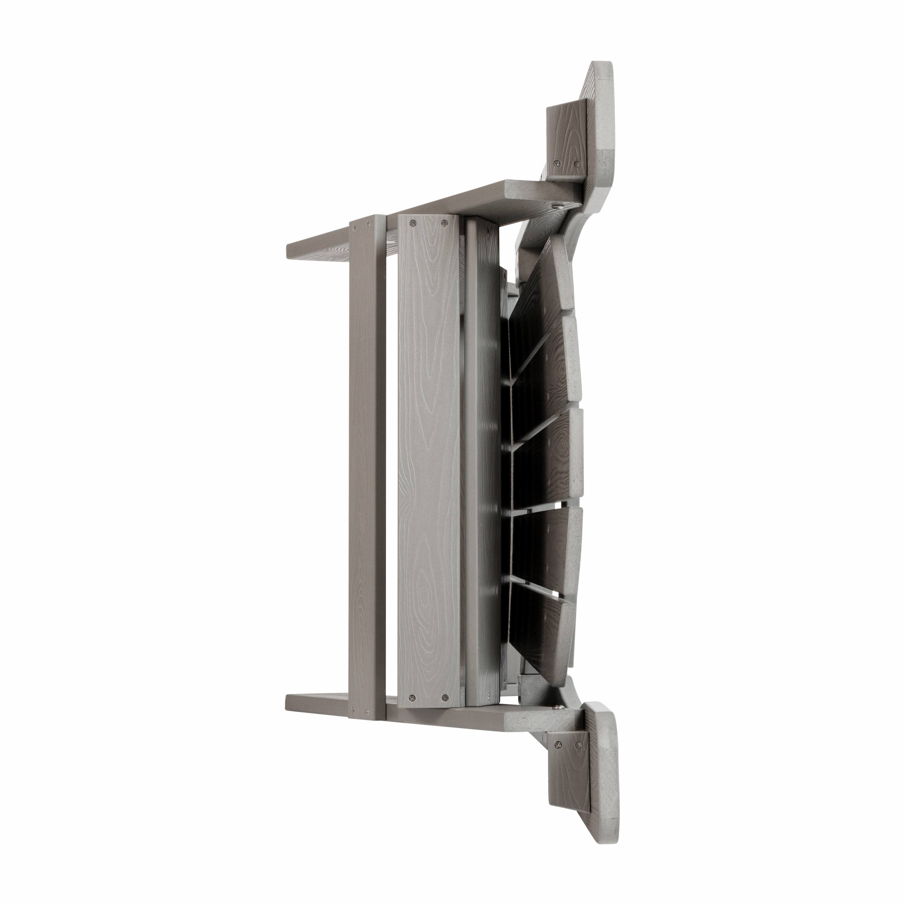 Alt View 10. Emma + Oliver - All-Weather Poly Resin Folding Adirondack Chair - Patio Chair - Gray.