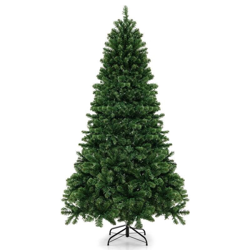 Alt View 3. WELLFOR - 6ft Pre‑Lit Artificial Christmas Tree, Hinged Green Xmas Tree with 821 Layered Branch Tips& 560 LED Lights - Green.
