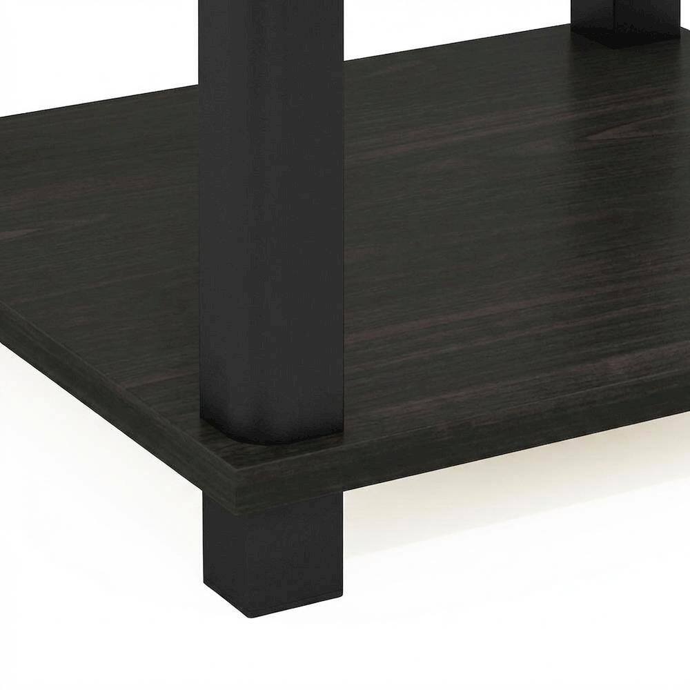 Alt View 2. FurniFact - FurniFact End Side Table, Open Shelf, Quality Build - Espresso - Espresso/Black.