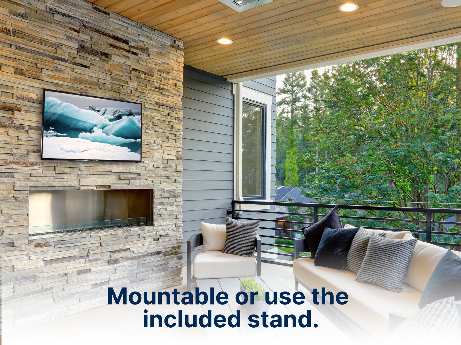 Mountable or use the included stand.