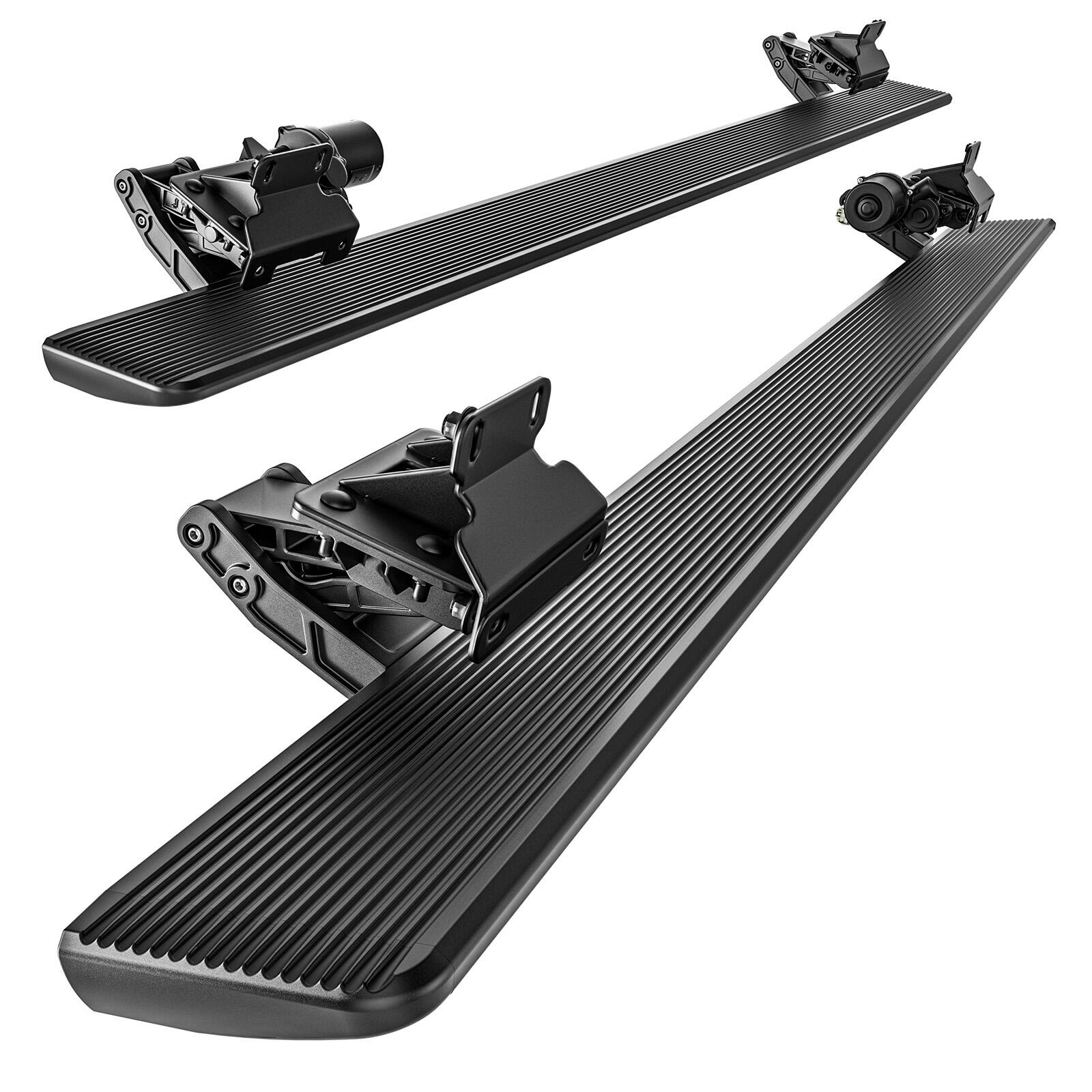 Left. WOLFBOX - Electric Retractable Running Boards for 2025-2026 Ram 1500 Crew Cab, Rust-Proof Side Steps, Non-Slip, No-Drill Install - black.