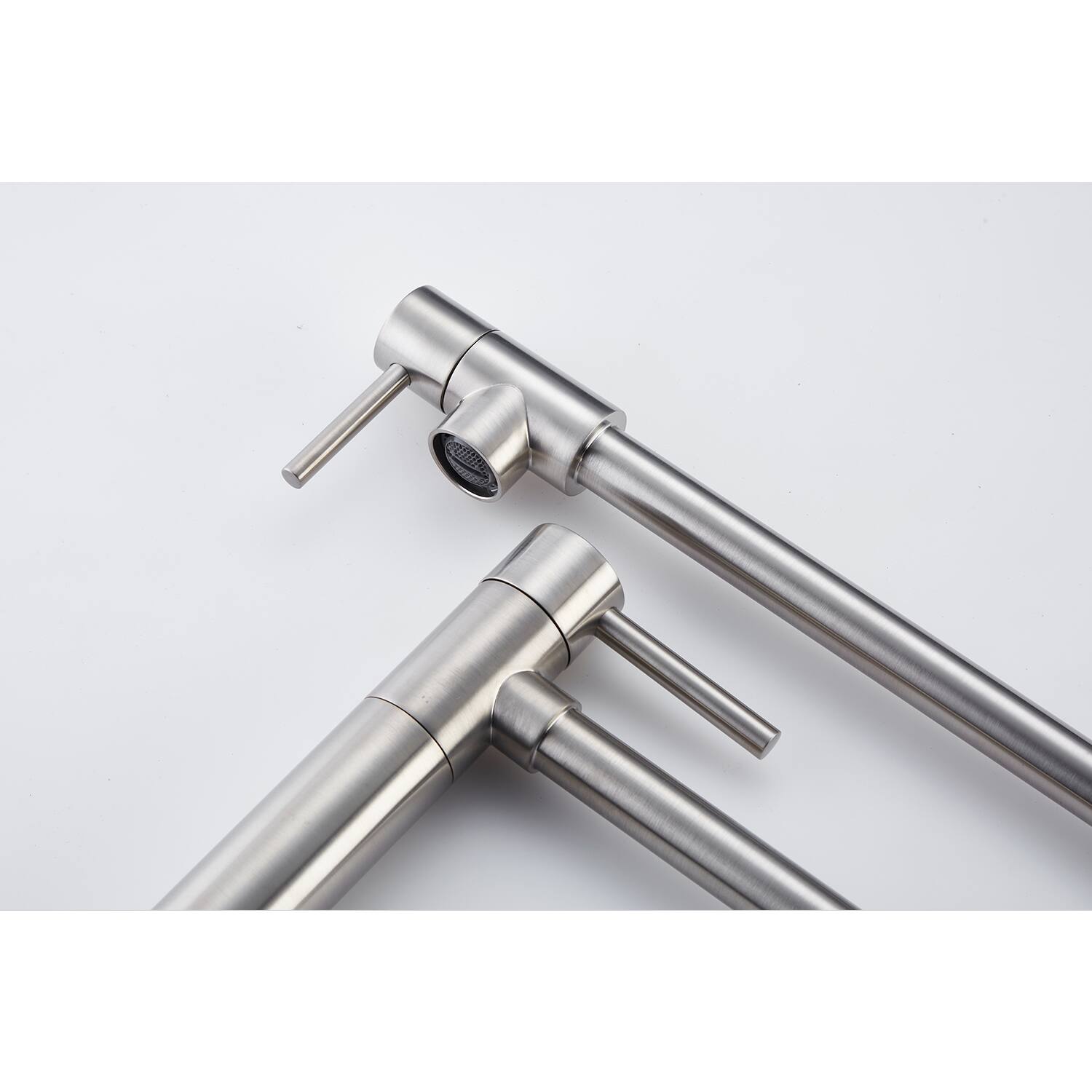 Back. Siljoy - Pot Filler Faucet with Extension Shank - Brushed Nickel.