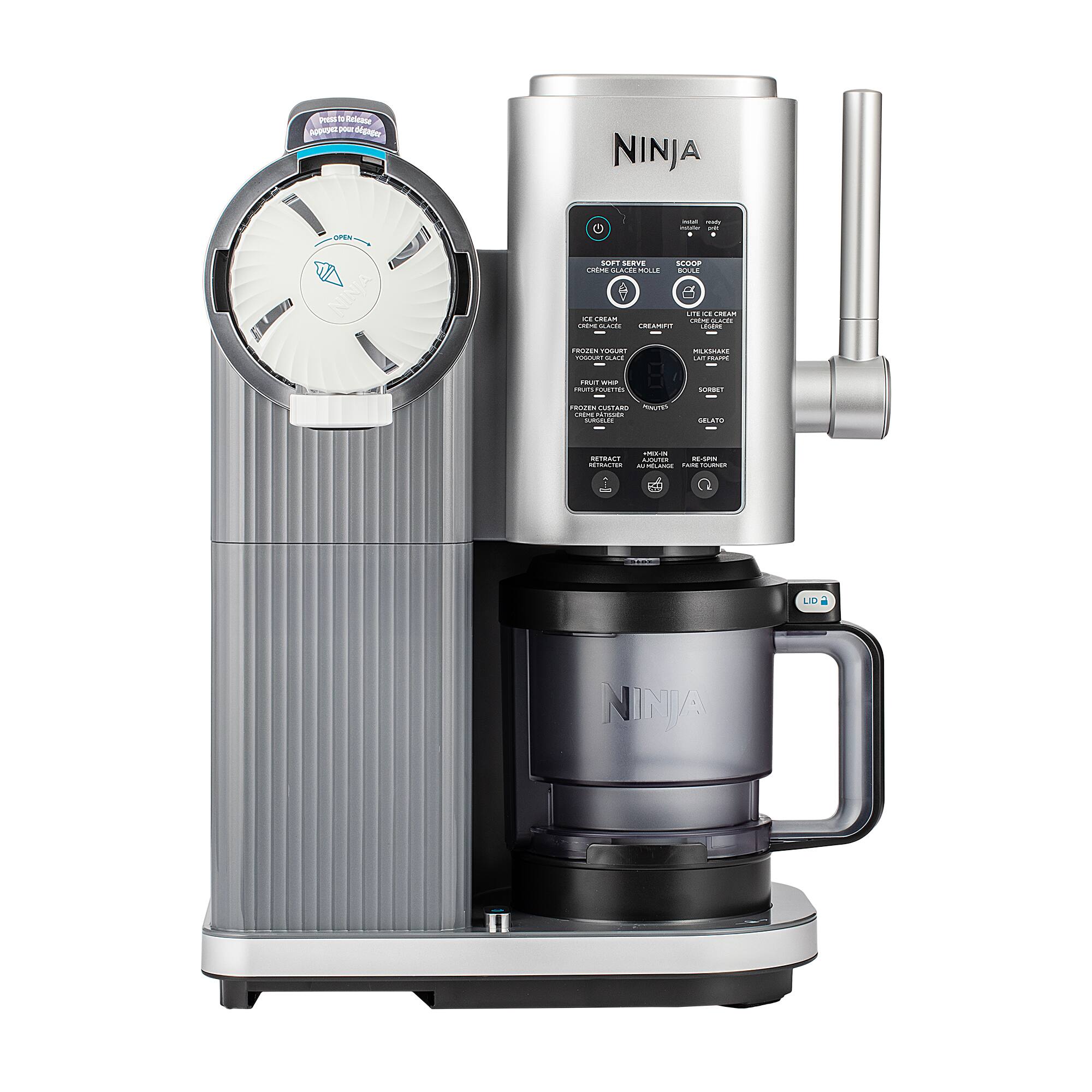 NINJA

Press to Release
Attached lid or dispenser

OPEN

NINJA

SOFT SERVE
ICE CREAM
CREAM
FROZEN YOGURT
FROZEN CUSTARD
FROZEN WHIPPED CREAM
FROZEN FRUIT
FROZEN SMOOTHIE
FROZEN COCKTAIL
FROZEN YOGURT
FROZEN CUSTARD
FROZEN WHIPPED CREAM
FROZEN FRUIT
FROZEN SMOOTHIE
FROZEN COCKTAIL

SCOOT
LICED ICE CREAM
CREAM
FROZEN YOGURT
FROZEN CUSTARD
FROZEN WHIPPED CREAM
FROZEN FRUIT
FROZEN SMOOTHIE
FROZEN COCKTAIL

MILKSHAKE
SODA
DELICATO

RETRACT
AUTO-LID
RETRACT
AUTO-LID