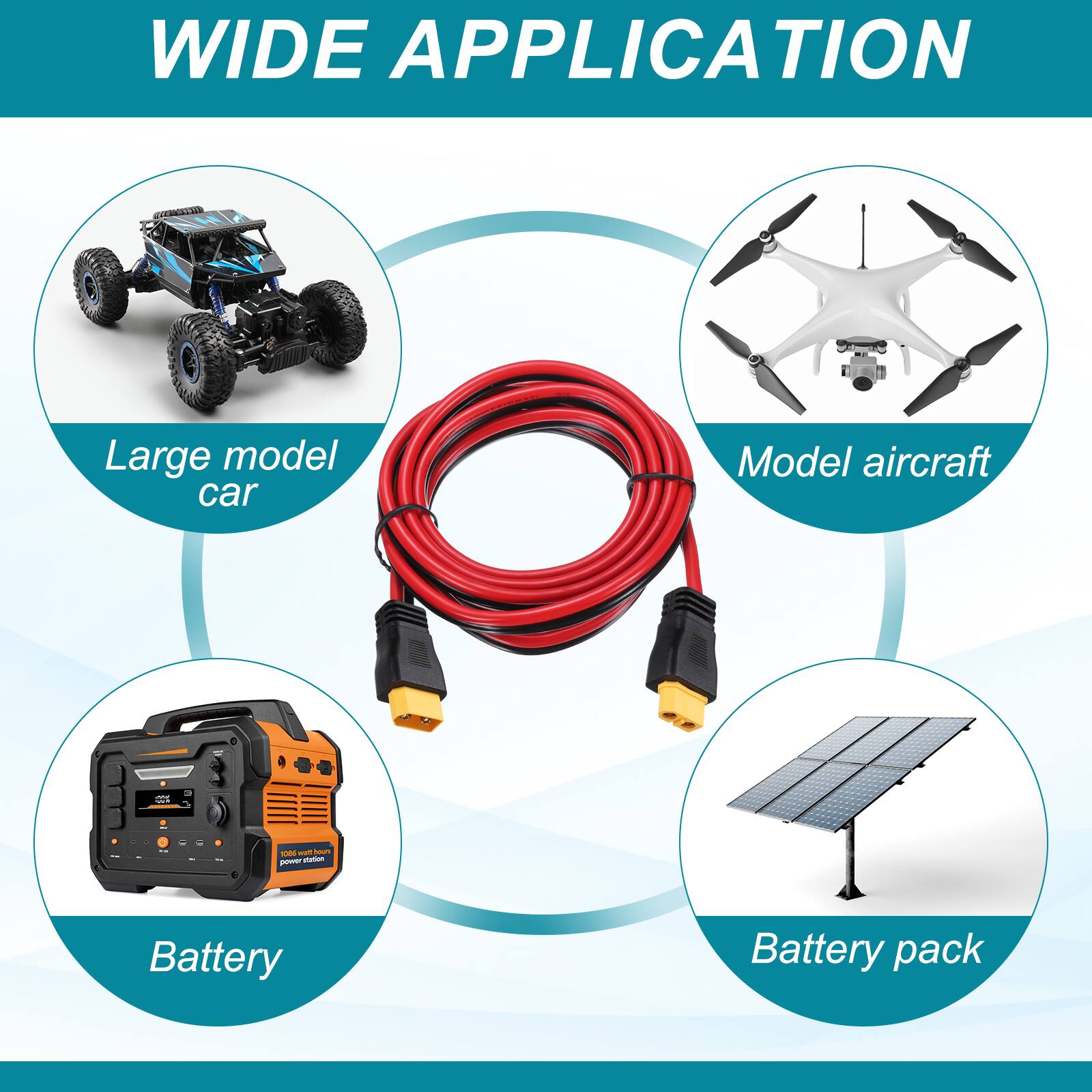 WIDE APPLICATION

- Large model car
- Model aircraft
- Battery
- Battery pack
