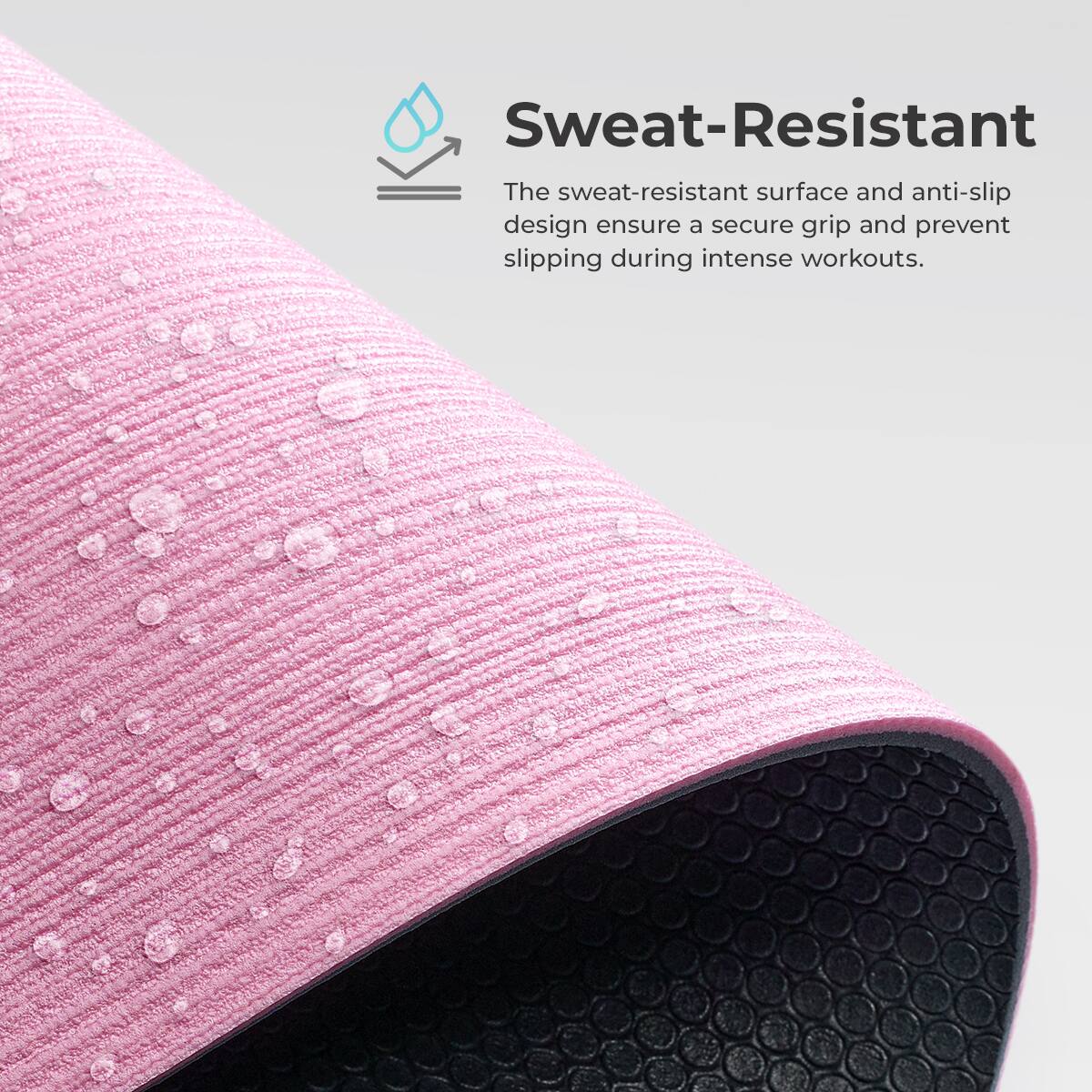 Sweat-Resistant

The sweat-resistant surface and anti-slip design ensure a secure grip and prevent slipping during intense workouts.