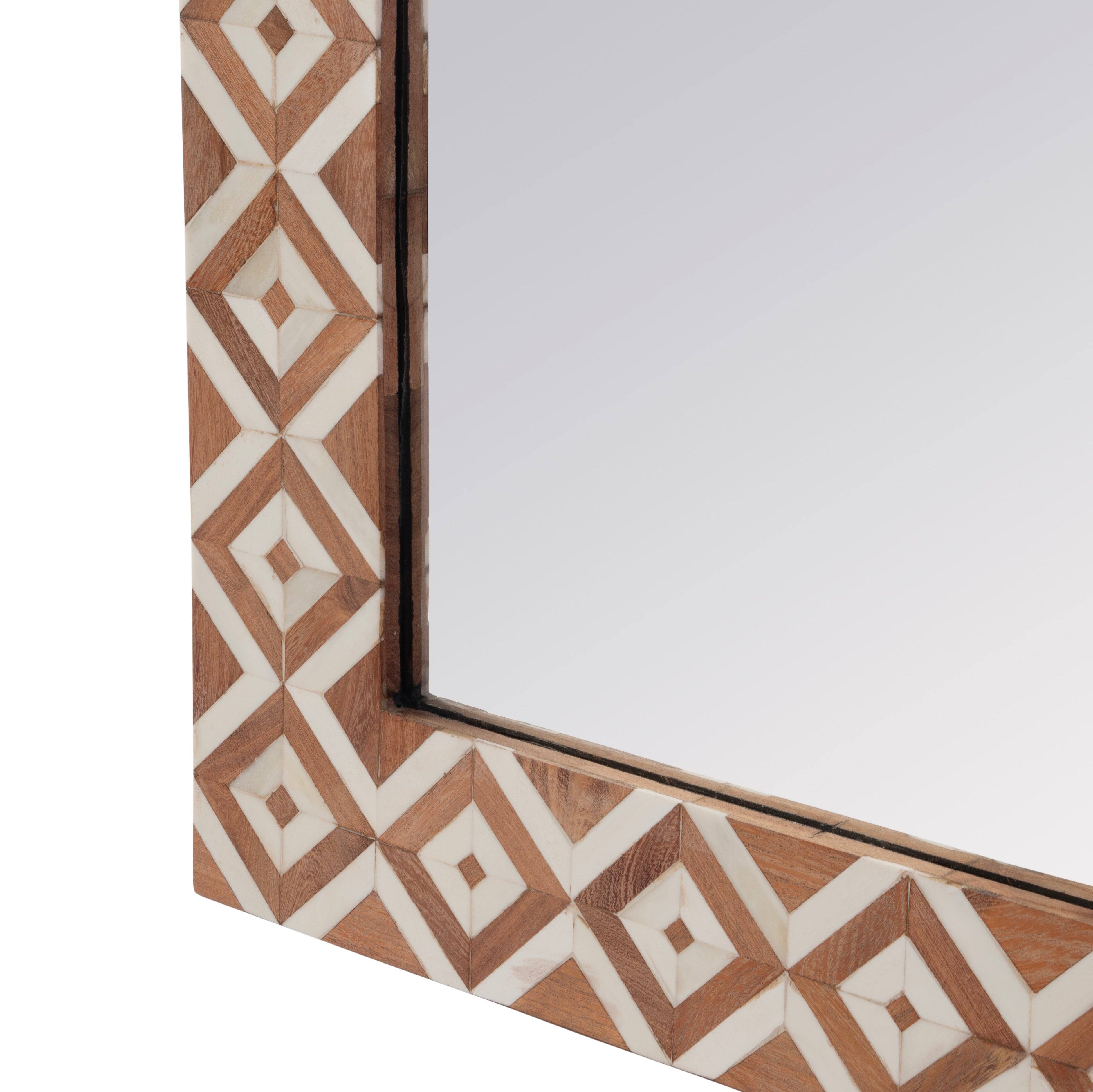 Alt View 2. Butler Specialty - Verona 24 in. W x 36" H Rectangular Bone-Inlay Wall Mirror, Brown, Tan - Brown,Tan.