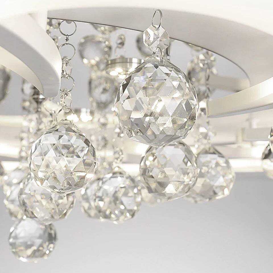 Alt View 2. Home Collection - Modern Acrylic LED Ceiling Light Crystal Flower Chandelier Fixture for Living Room.