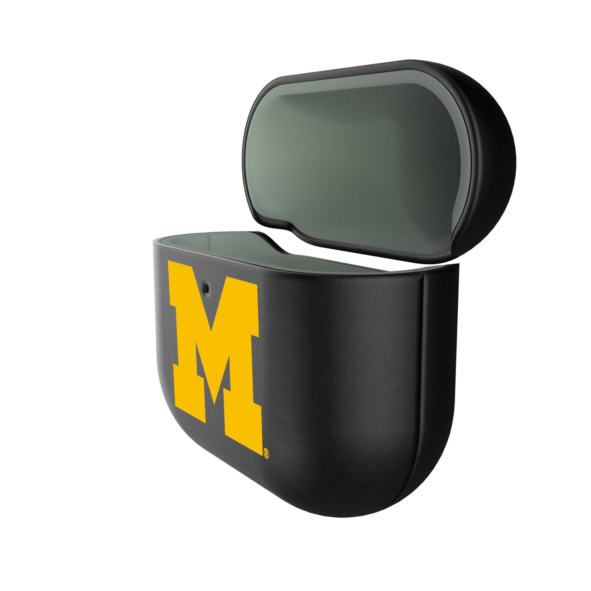Alt View 1. Keyscaper - Michigan Wolverines Michigan Wolverines Insignia AirPods 4th Generation Case Cover - No Size - Black.