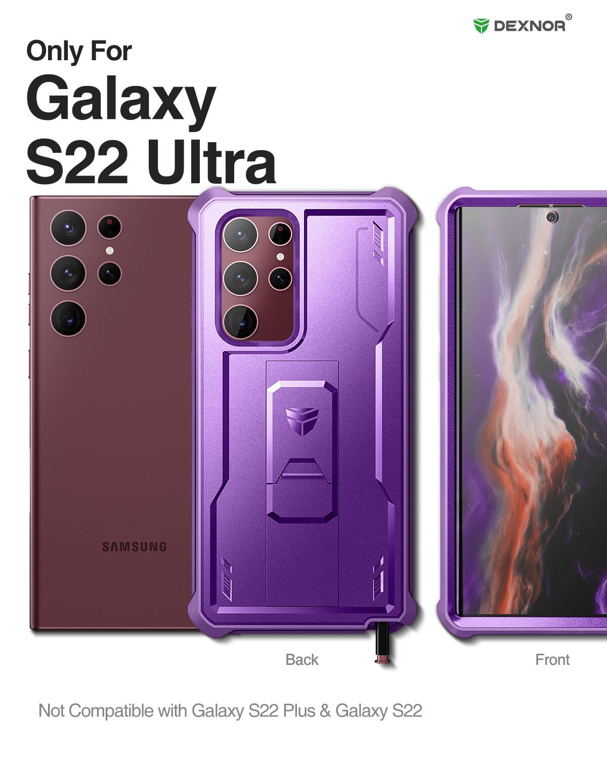 Only For Galaxy S22 Ultra

Back

Front

Not Compatible with Galaxy S22 Plus & Galaxy S22