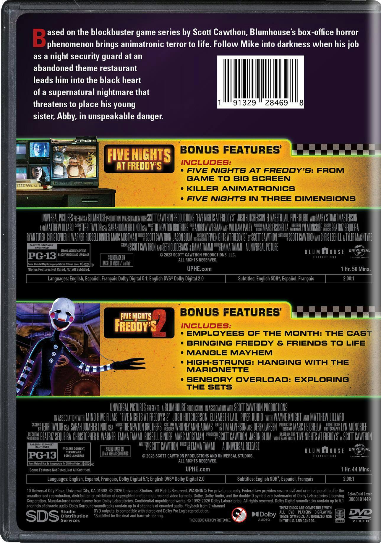 Back. Five Nights at Freddy's: 2-Movie Collection [DVD].