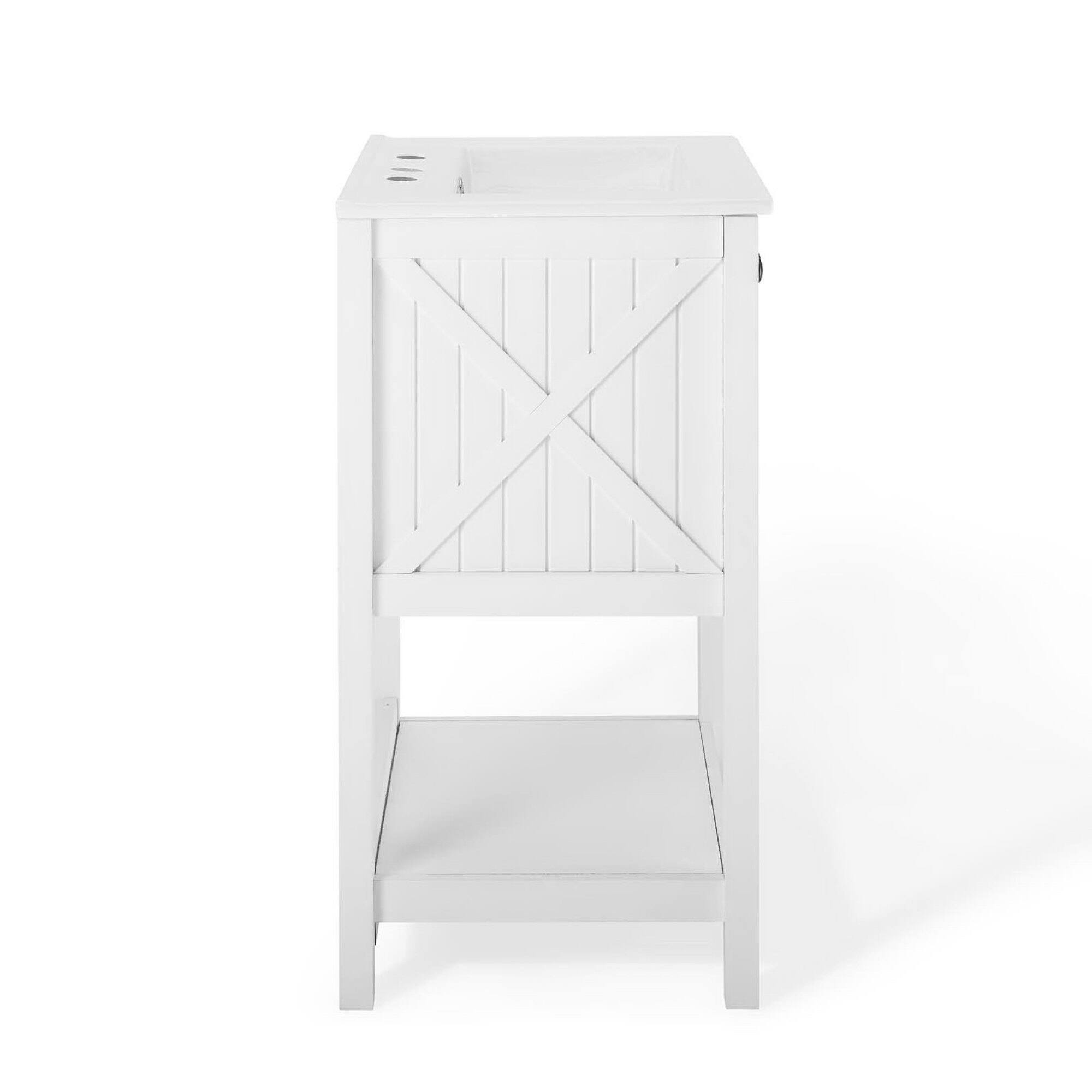 Alt View 2. Modway - Steam Bathroom Vanity Basin Included - White White.