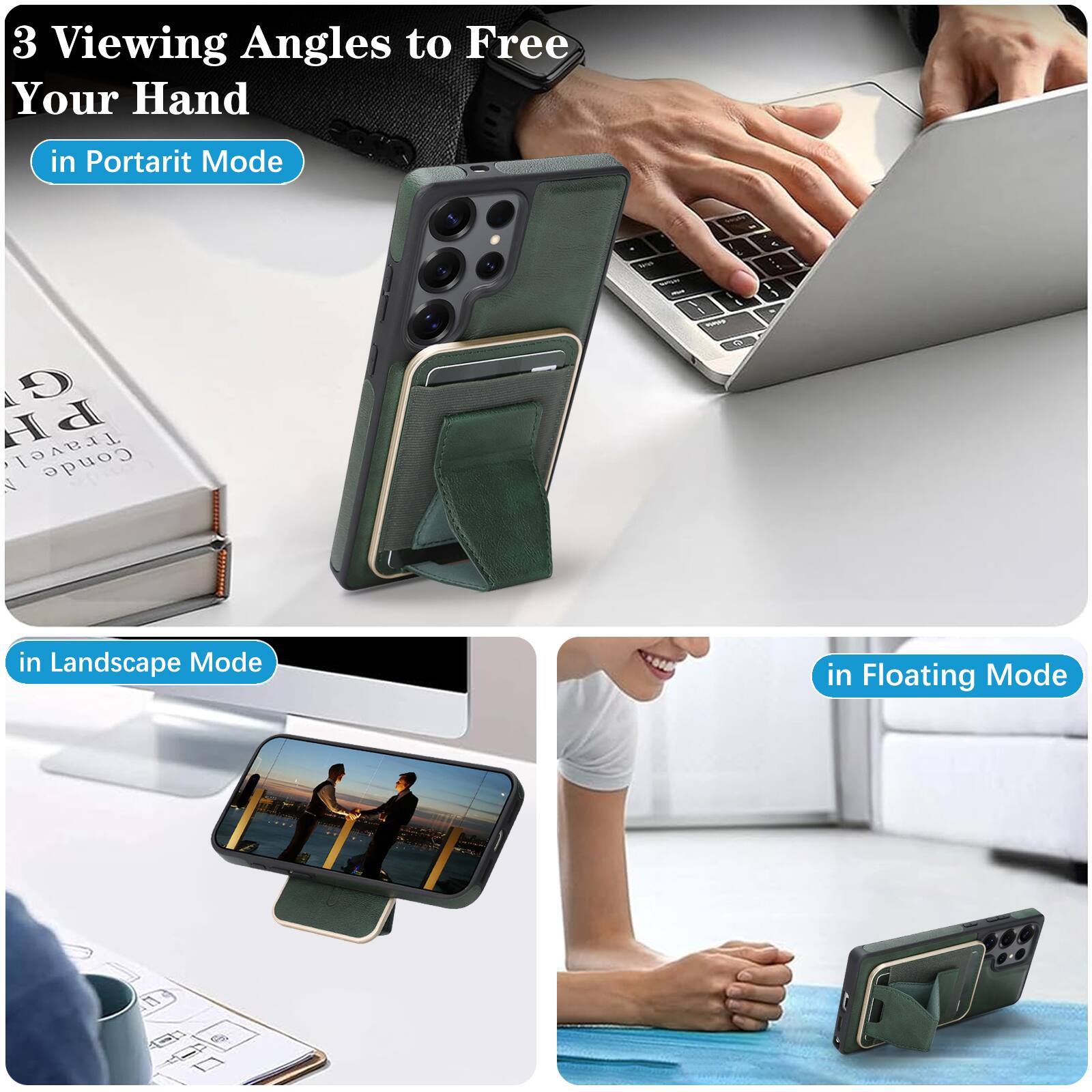 3 Viewing Angles to Free Your Hand

- in Portrait Mode
- in Landscape Mode
- in Floating Mode