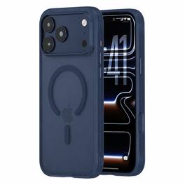 Dteck - For iPhone 18 Pro Max Rugged Case Shockproor Frosted Translucent Skin-Friendly Cover Compatible with Magsafe - Darkblue