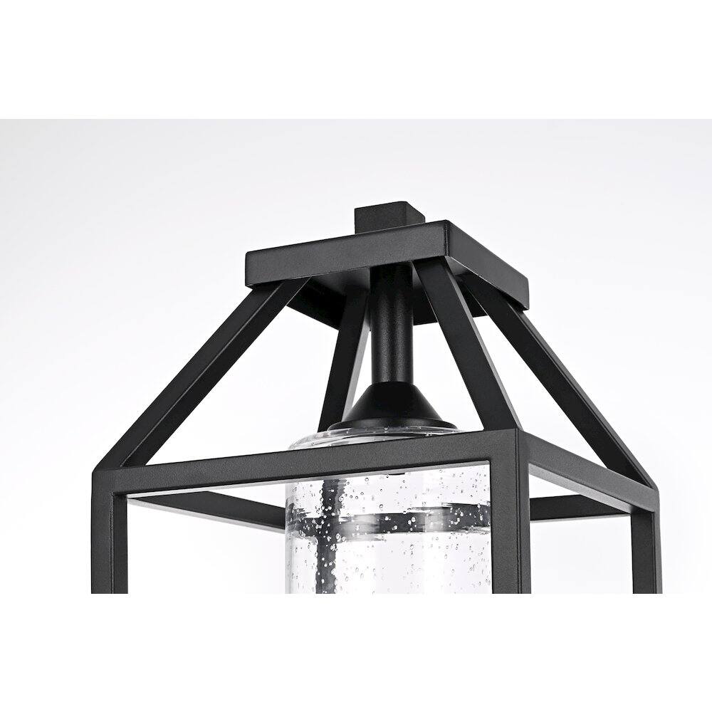 Back. Elegant Lighting - Zora 21 inch Outdoor Post light in Black - Black And Clear.
