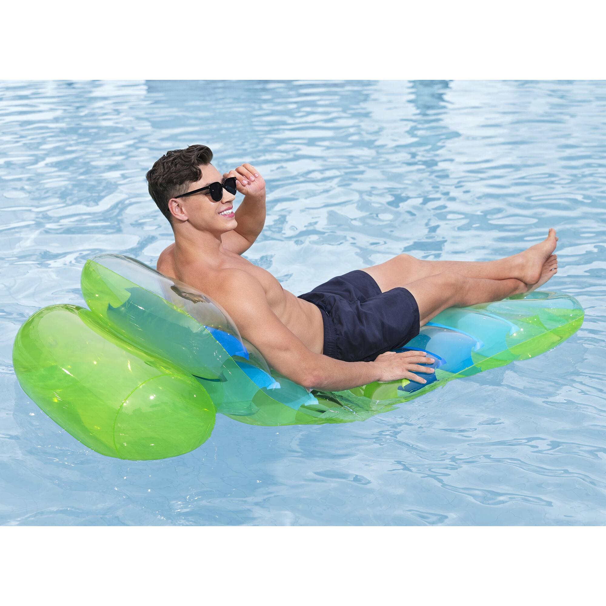 Alt View 4. Bestway - Pool Float: Adjustable Lounge - Lime & Blue.