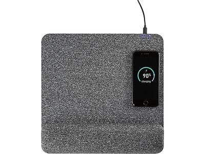 Alt View 4. Allsop - PowerTrack Plush Foam Non-Skid Wireless Charging Mouse Pad, Gray - Gray.