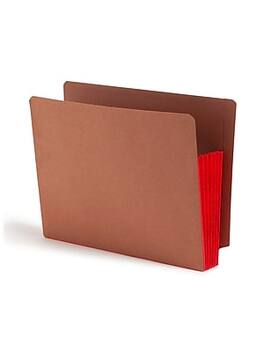Smead - Extra Wide Recycled Reinforced File Pocket, 5" Expansion, 10/Box - Red/Redrope